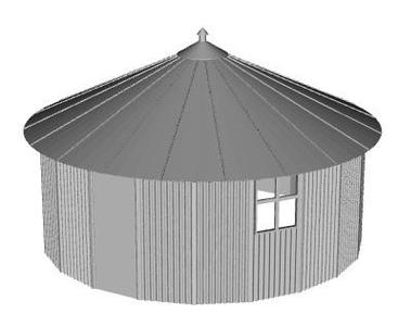 Round corrugated shed  1/100 scale
