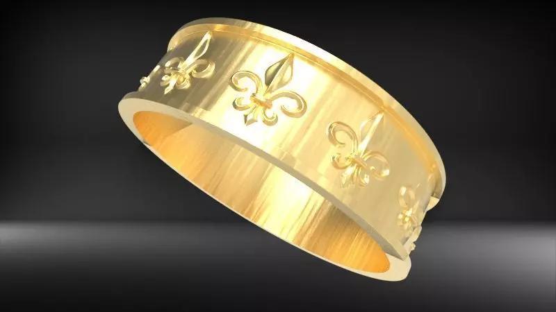 FLEUR DE LIS UNISEX RING WEDDING BAND JEWELRY