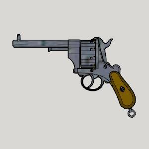 Lefaucheux M1858 3rd 10Shot Round Barrel (3D Printable Display Gun)