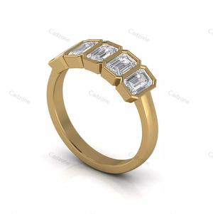 Five-Stone Emerald-Cut Diamond Ring 3D Model