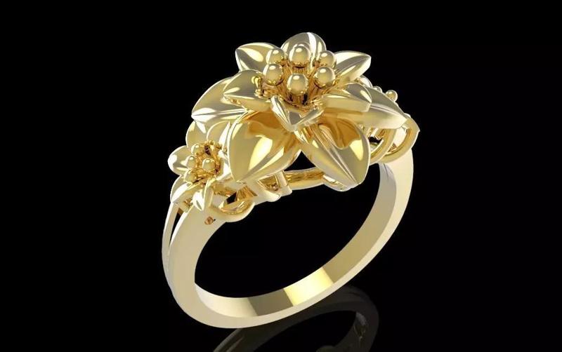Floral Blossom Gold Ring for Women 618