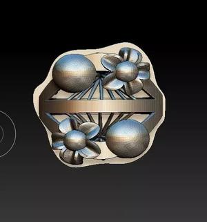 ring4 pendant with flowers