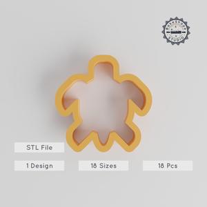 Turtle Shape Cutter Set, 18 Sizes, Cookie & Fondant Cutter, Clay Craft Tool, Animal Reptile, Ocean & Marine Themes