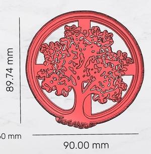 Tree of life Cookie Cutter, Tree of life imprint cookie cutter, Round cookie cutter