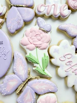 5 sizes - Butterfly on Rose/Peony Flower Cookie Cutter - SHARP cutting edges - So Versatile!