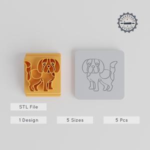Beagle Stamp Tile Set, 5 Sizes 20-40mm, Perfect for Clay, Cookie & Fondant Decoration