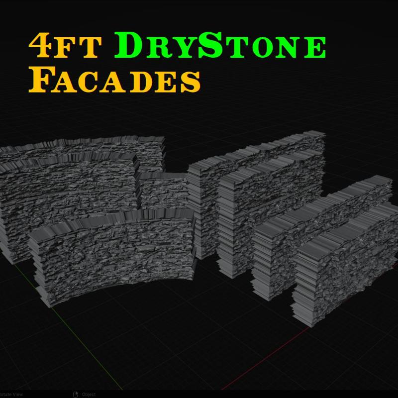 4ft DryStone Facades in HO Scale