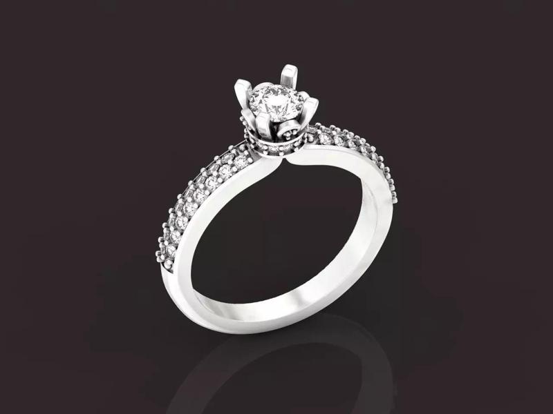 elegant engagement ring with diamond 4 prong