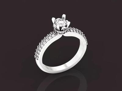 elegant engagement ring with diamond 4 prong