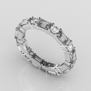 Emerald Cut - Round Ring - Eternity Band