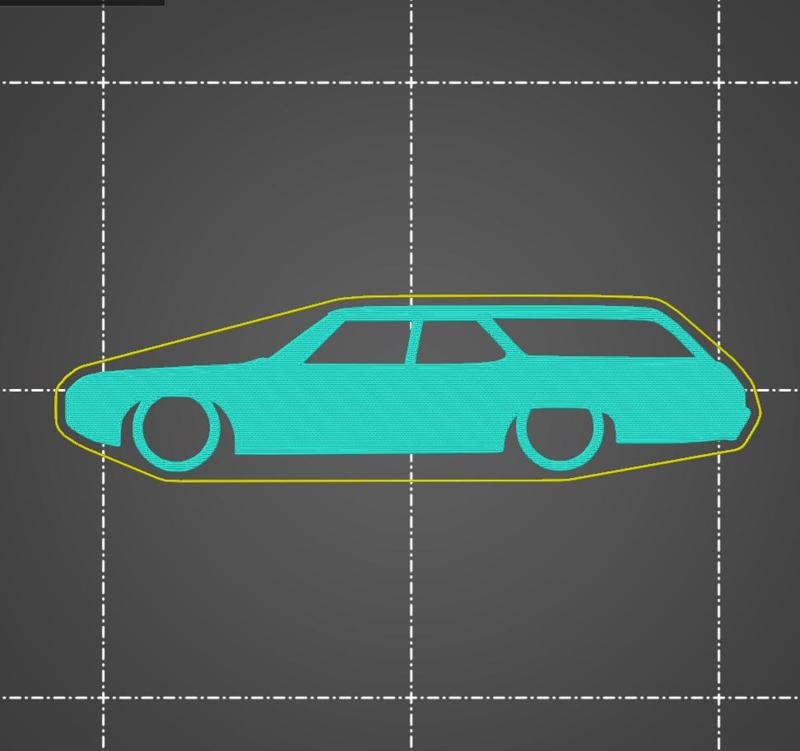 Chevrolet Impala KIngswood Wagon 1969 key silhouette