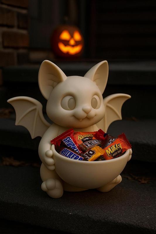Cute Bat Halloween Candy Bowl – 3D Printable