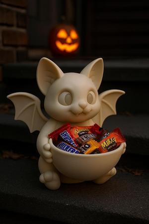 Cute Bat Halloween Candy Bowl – 3D Printable