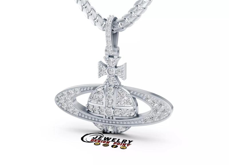 Custom Vivienne Westwood Diamante Orb Pendant - Ariella necklace