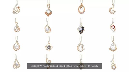 43 Light Wt Flower Leaves Nature Pendant 3dm stl obj mtl gltf 3D Model Collection