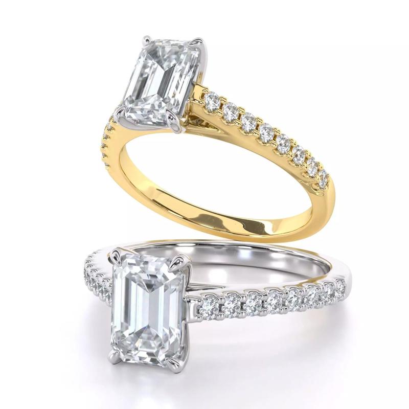 Diamond Set Emerald Milena Diamond Ring