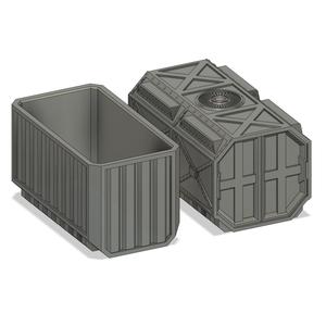 Container for wargames scifi supportless printing