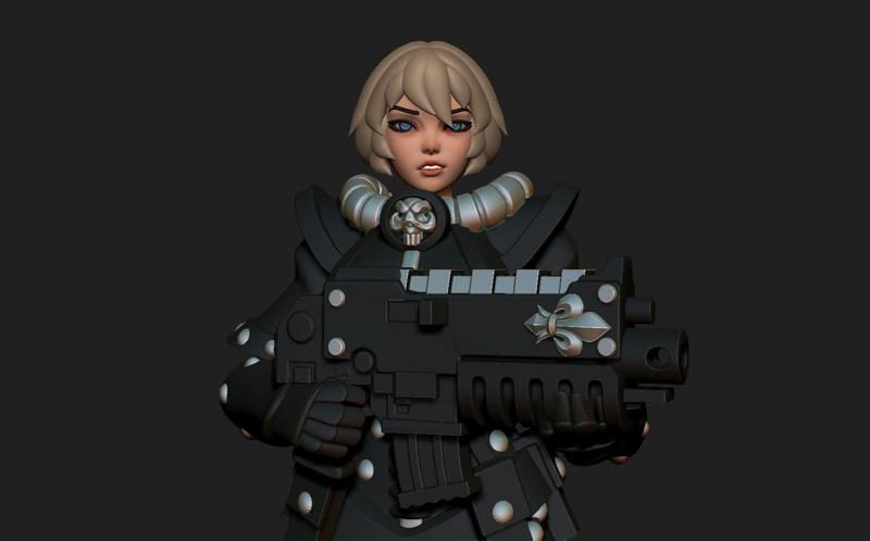 Space nuns anime heads 3d print model