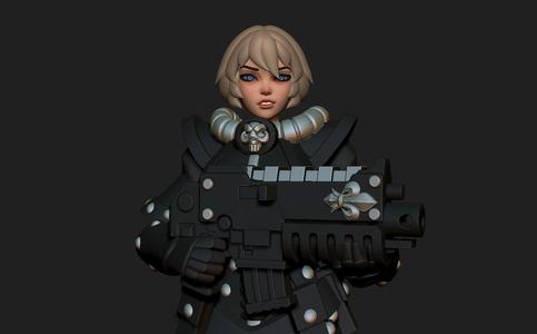 Space nuns anime heads 3d print model