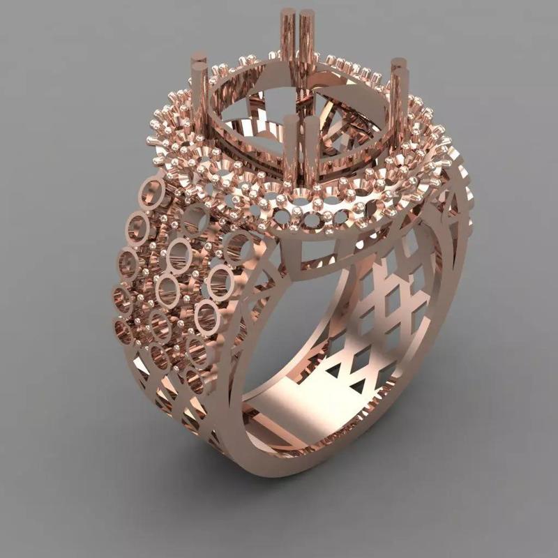 Diamond ring Jewelry Cocktail Ring 3D print model