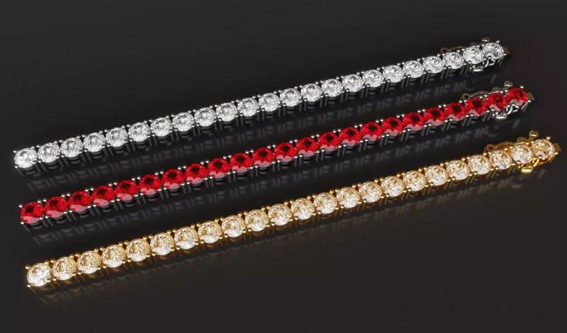Tennis Bracelet 3D Model  For 4mm Stones