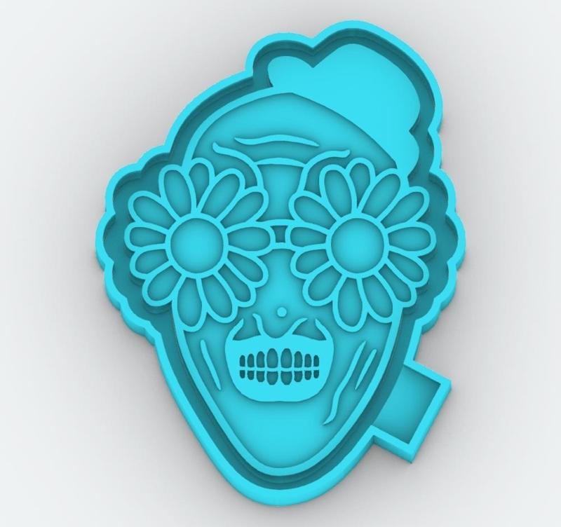 Art the terrifier clown with sunflower glasses - freshie mold - STL for silicone mold