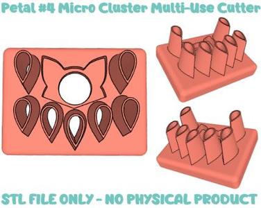 Petal #4 Micro Cluster polymer clay cutter STL file