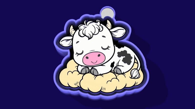🐮💤 Dreamy Cow Nap – Freshie, Keychain & Resin Mold
