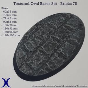 Oval Bases Set – Bricks 76 Texture (60–170MM) | Perfect For Tabletop Wargames & RPG's