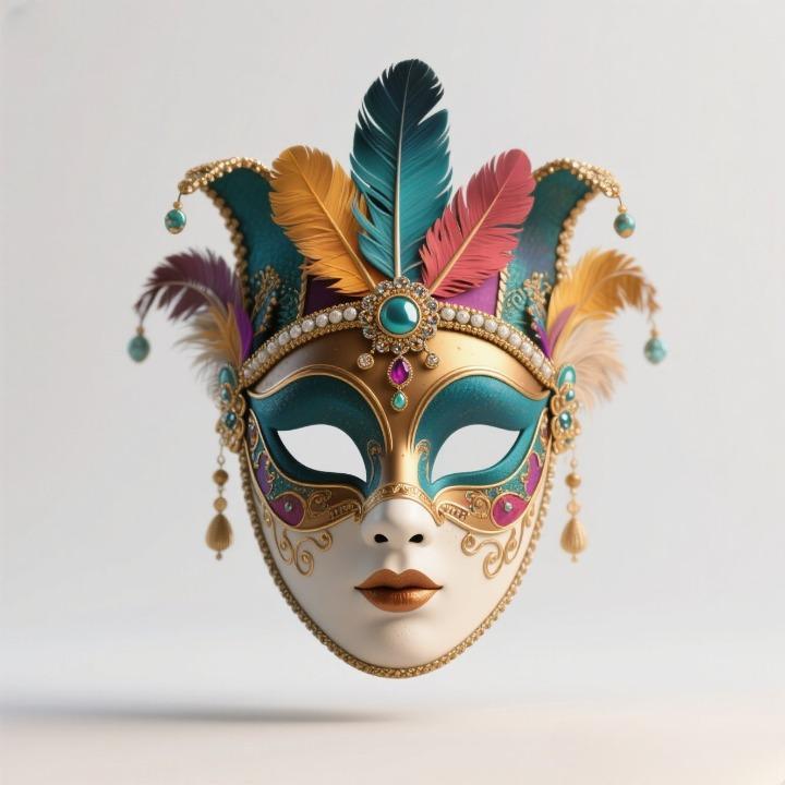 2249 Venetian Carnival Mask Color 3D Model, magic, dragon, serpent, mask, gnome, gorgon, venetian carnival, wild, fox, monster, cat, fair, witch, werewolf, horror, beast, snake, troll, skeleton dance