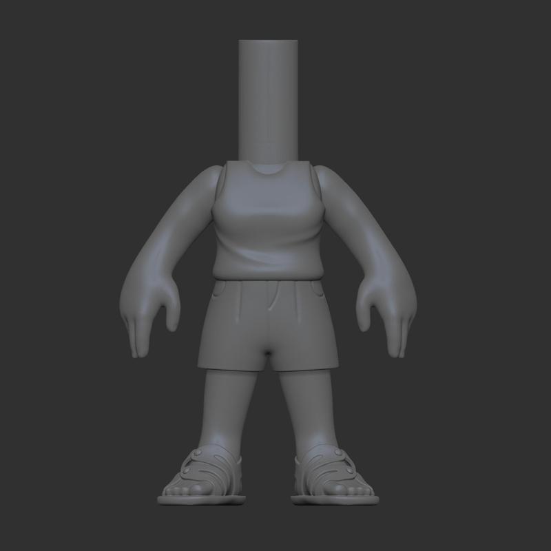 Funko Pop female tank top and shorts outfit flat sandals