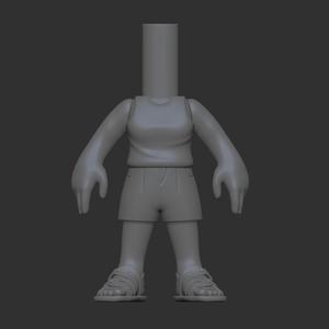 Funko Pop female tank top and shorts outfit flat sandals