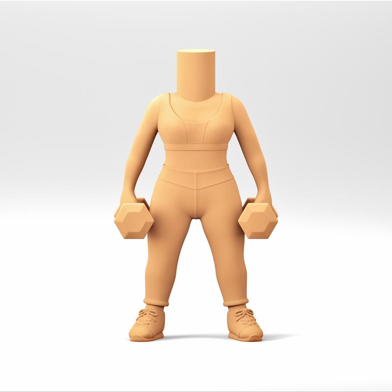 Stylized Chibi / POP Female Body STL | 3D Print File | WB_13
