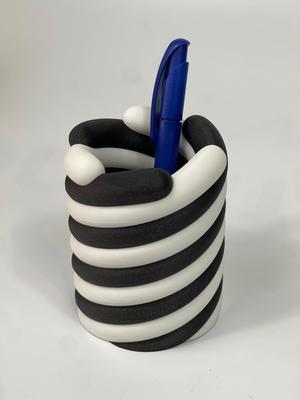 Pencil toothbrush pot holder spiral candy cane Kawaii style