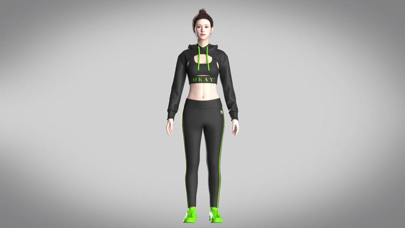 Girls Hoodie With Leggings  | Marvelous / Clo3d / obj / fbx