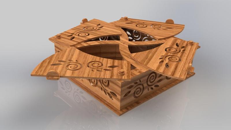 Royal Harvest: Artisan-Crafted Wooden Box for Dried Fruit Delights