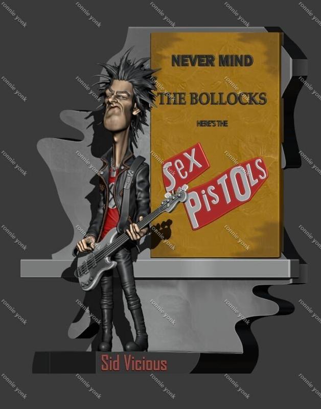 Sid Vicious caricature 3d printing