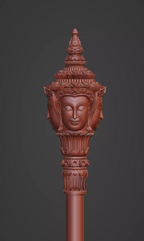 Brahma  Hair pin head 3d Thai art sculpture