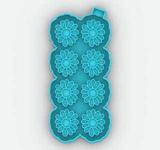 8 cavity sunflower freshie stl mold housing - freshie mold - STL for silicone mold