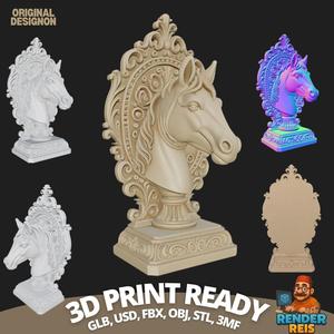 Elegance and Strength in 3D: Horse Bust Digital Model