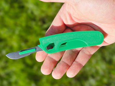 Button Lock Folding Scalpel