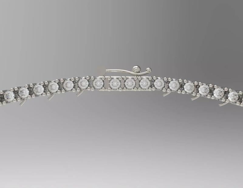 Tennis Necklace 0l03ct Half Diamond