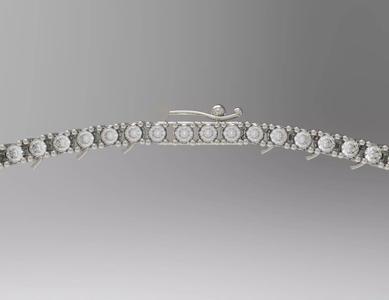Tennis Necklace 0l03ct Half Diamond