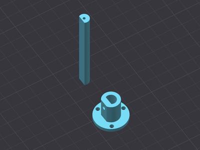 M3_flange and pole_4holes_v1