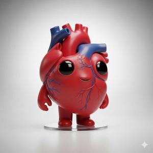 Human heart with legs and eyes