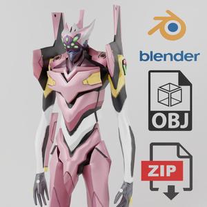 Evangelion EVA Unit 08 Textured Lowpoly