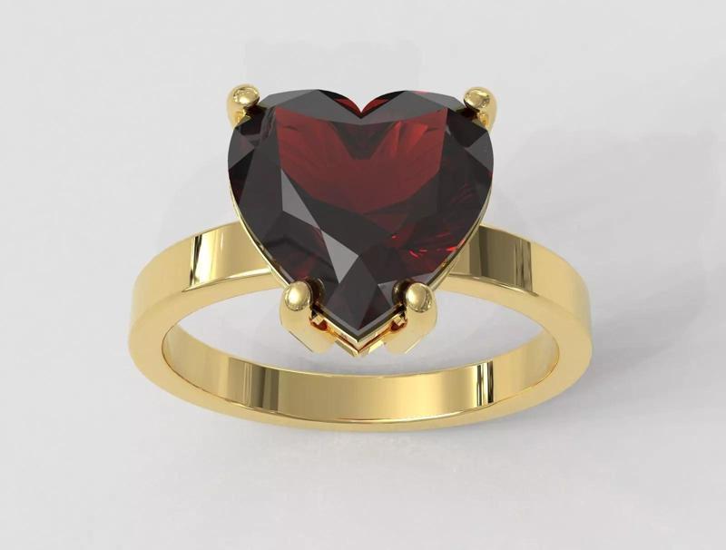 10mm Gemstone Heart Ring