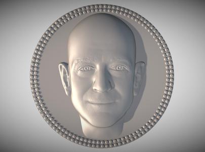 Jeff Bezos medallion pendant 3D printing ready