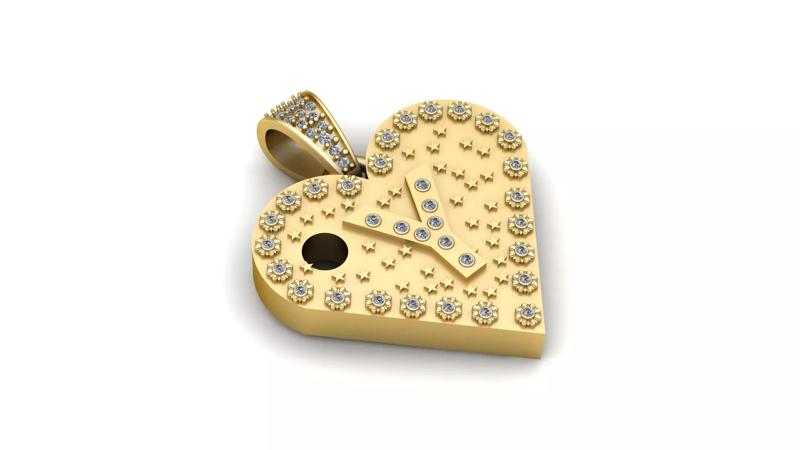 Y GOLD HEART PENDANT