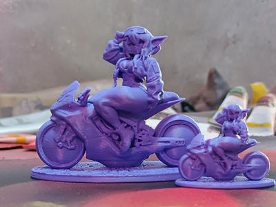 Supportless goblin pin-up 03 - cyberpunk biker